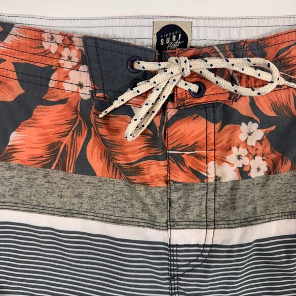 Rip Curl Mirage Board Shorts Men's 34 Floral Stripe Drawstring Beach Surf Swim - Picture 14 of 15